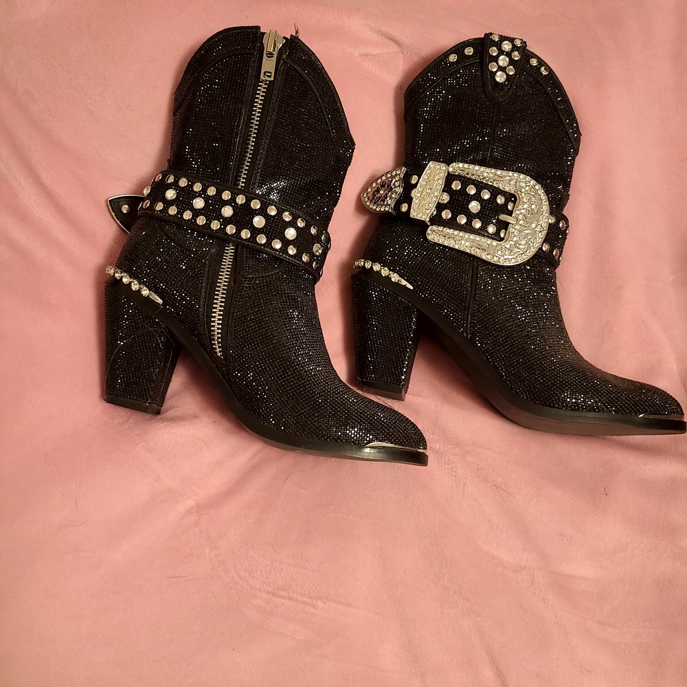 Black Studded Ankle Boots